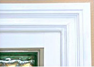 White window casing and mouldings