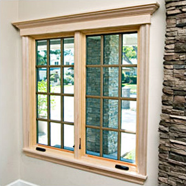 beautiful wood window casing installed