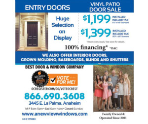 OC Register Ad - A New View Windows and Doors Installed from $1199 Special