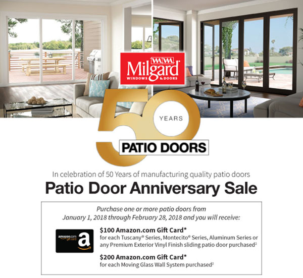 Milgard Patio Doors Anniversary Sale